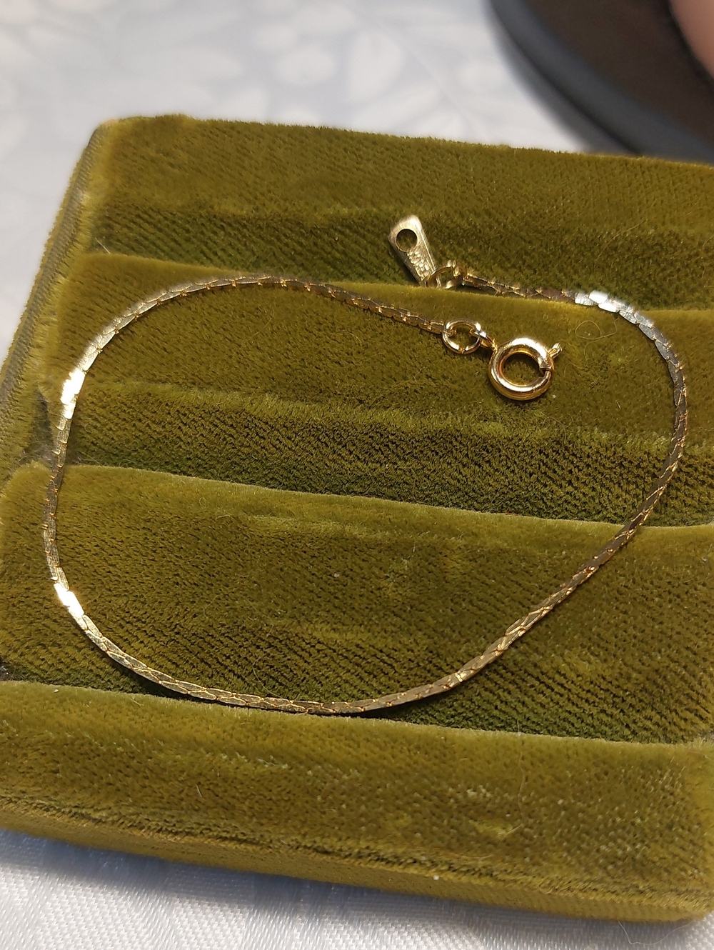 Vintage Dainty Gold-Tone Snake Chain Bracelet (Made in Korea)